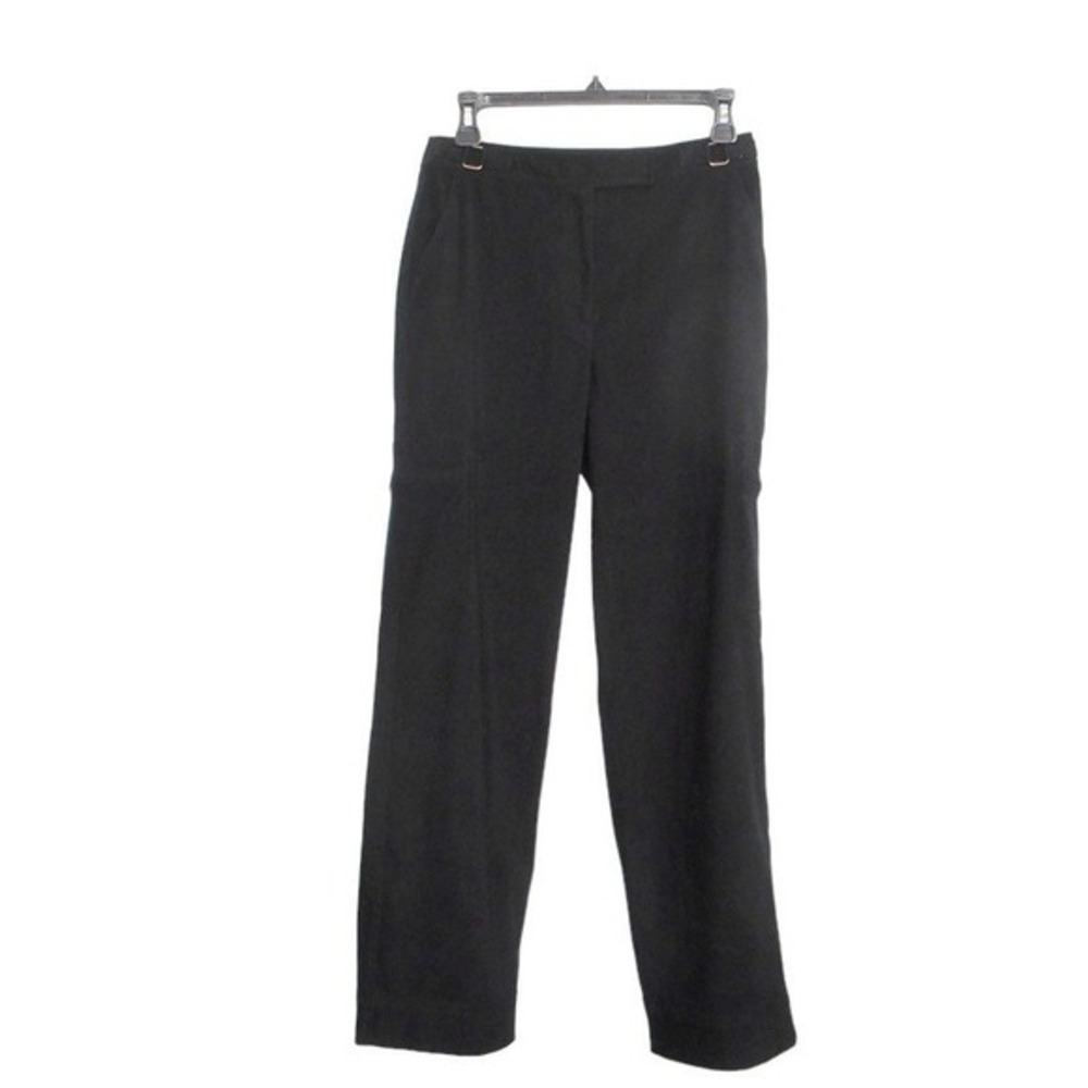 Talbots Womens Cargo Pants 6P Black Faux Suede Zip Stretch‎ Zipper Pockets Y2K